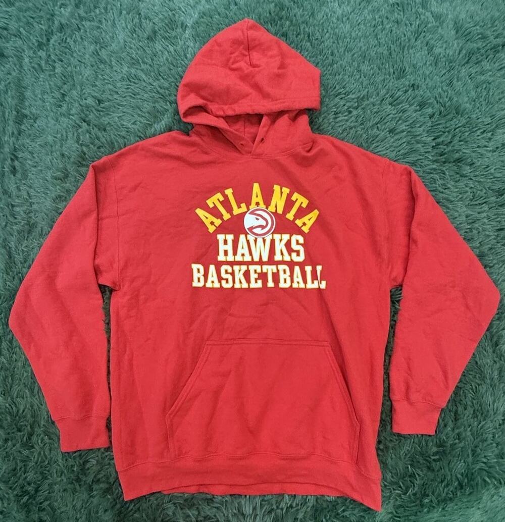 Atlanta Hawks NBA Basketball Red Hoodie Sweatshirt Adult Size L/G